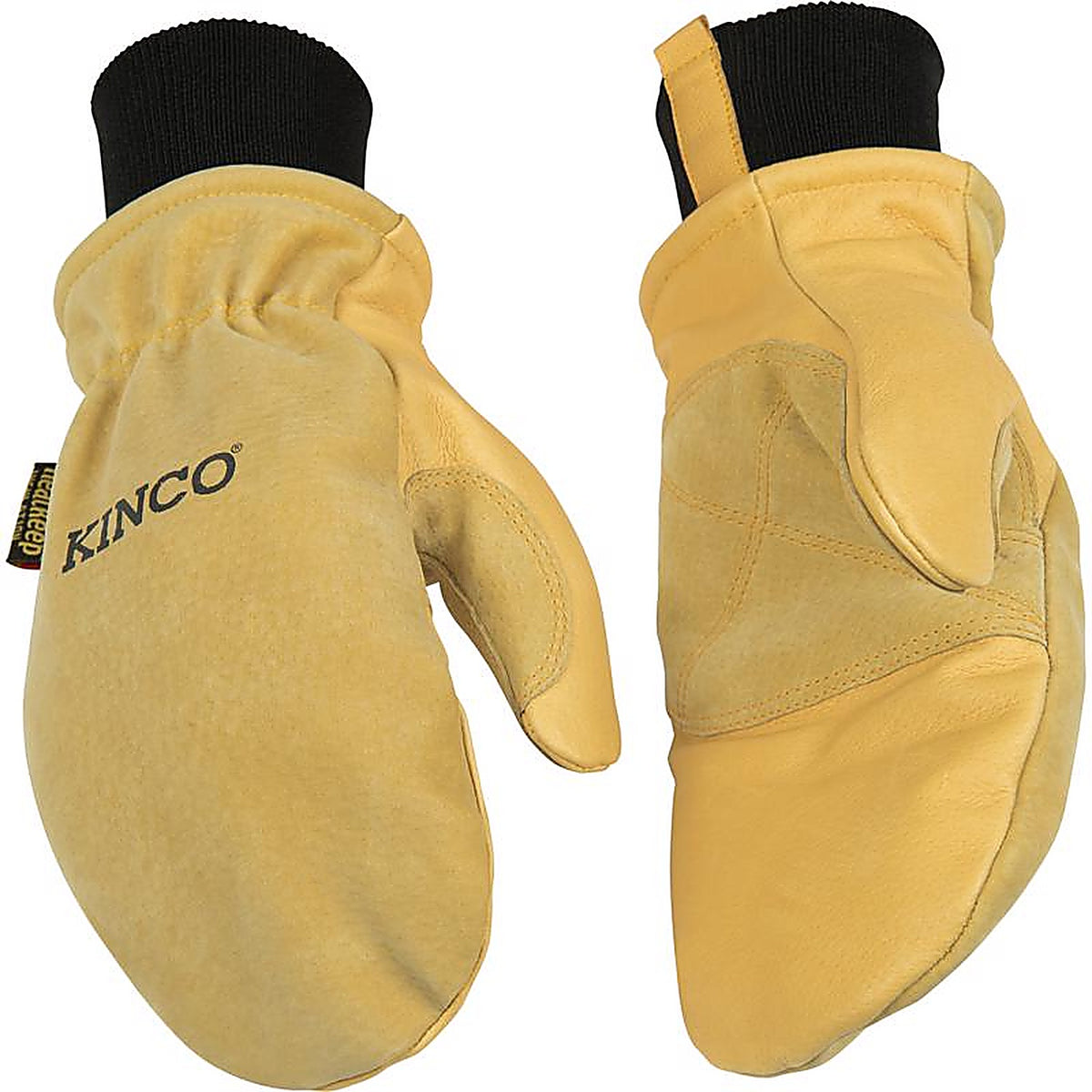 Kinco - 901T-XL - XL Pigskin Leather Cold Weather Black/Gold Mittens