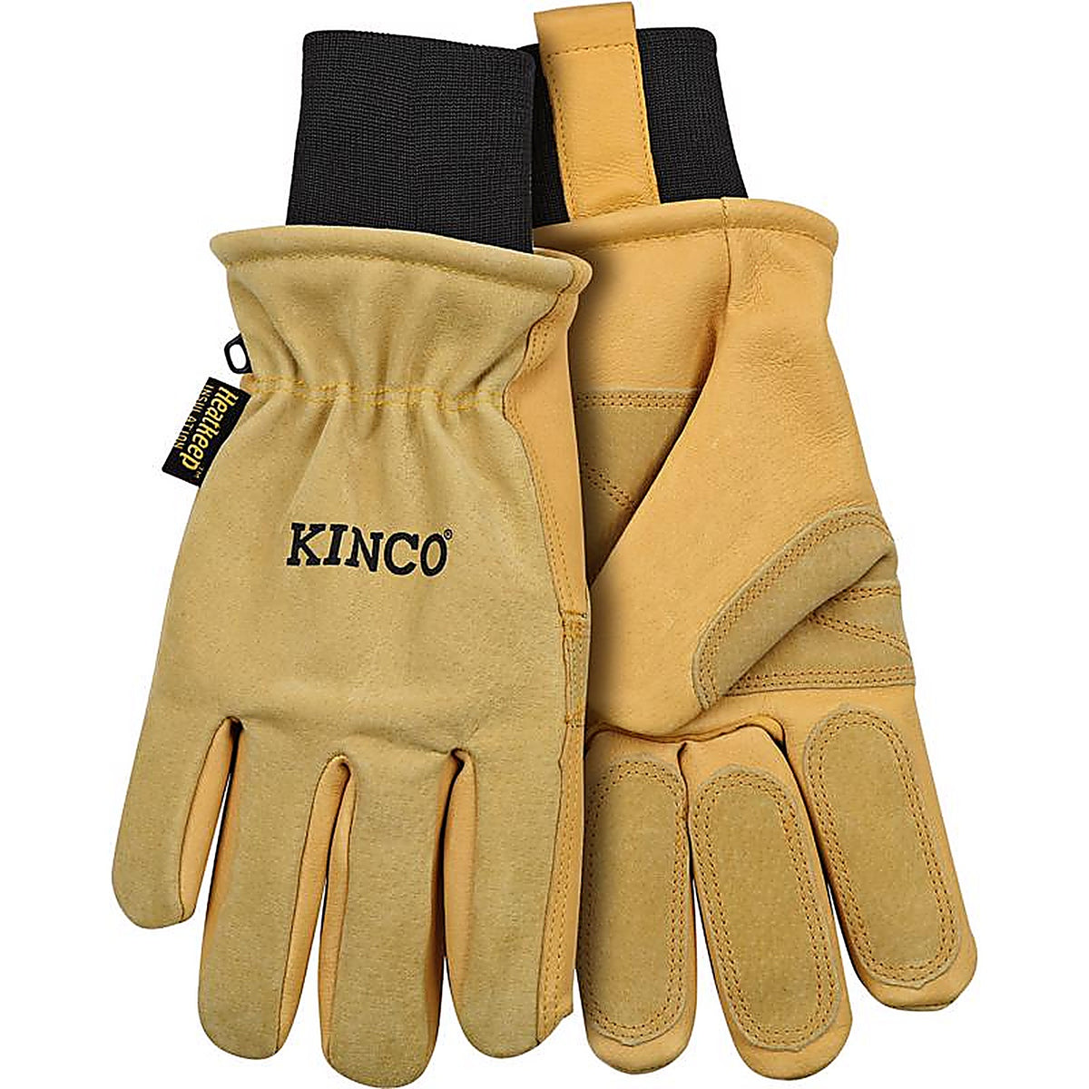 Kinco - 901-L - L Pigskin Leather Cold Weather Black/Gold Ski Gloves