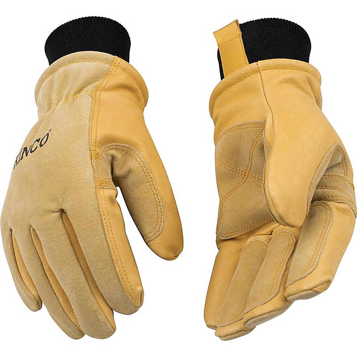 Kinco - 901-M - M Pigskin Leather Cold Weather Black/Gold Ski Gloves