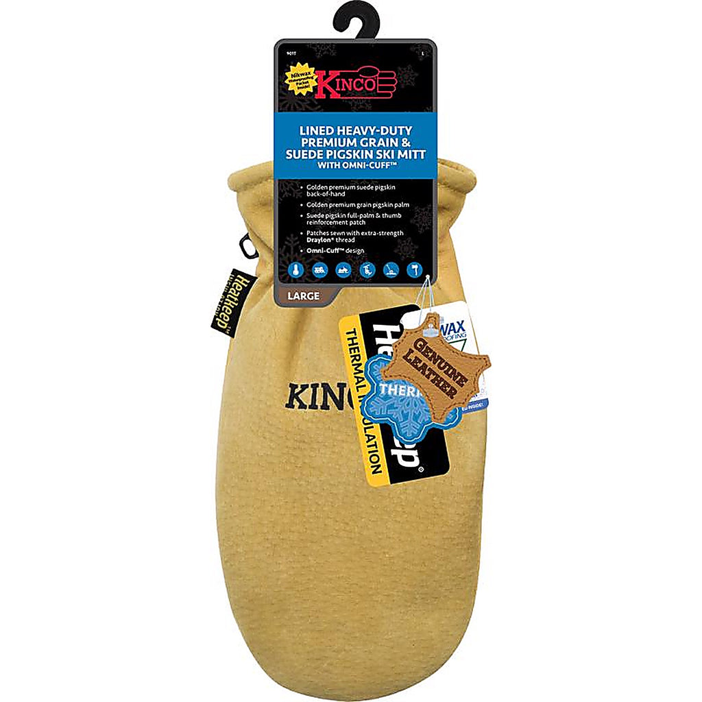Kinco - 901T-M - M Pigskin Leather Cold Weather Black/Gold Mittens