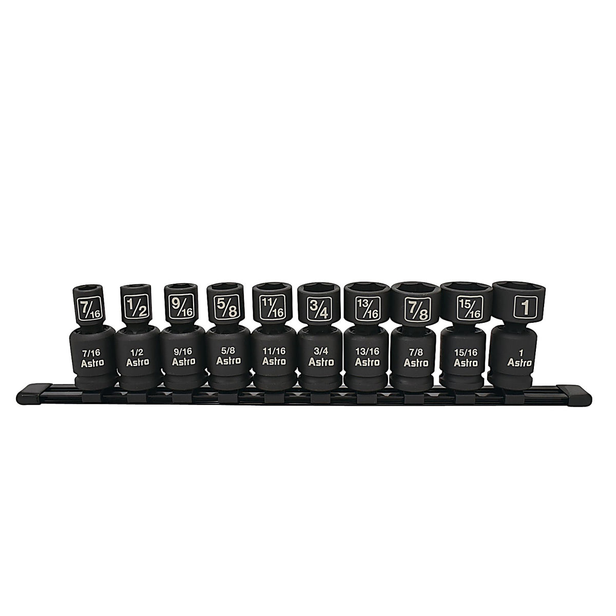 Astro Pneumatic - 78240 - 10pc 1/2 Inch Drive Nano Pinless Universal Impact Sockets SAE