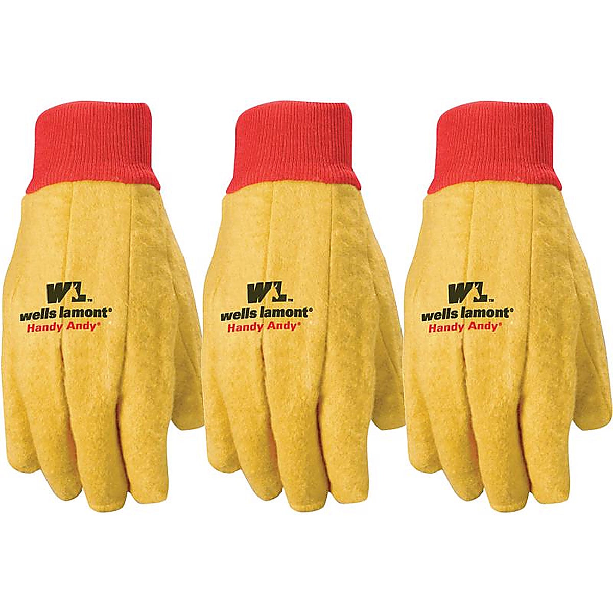 Wells Lamont 300F Handy Andy Mens Cotton/Polyester Chore Gloves Yellow One Size Fits All