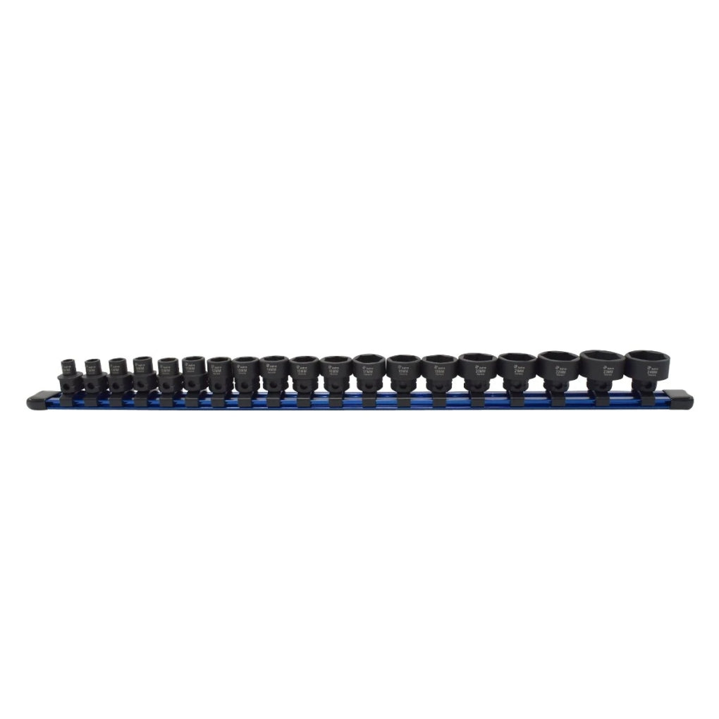 Astro Pneumatic 78319 19pc 3/8in. Drive Low Profile Nano Impact Socket 6-24mm No Skips