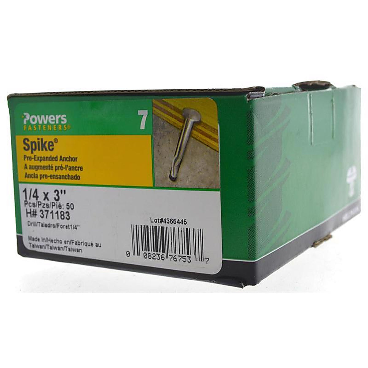 Hillman - 371183 - 1/4 In. D X 3 In. L Steel Flat Head Spike Anchors 50 Pack