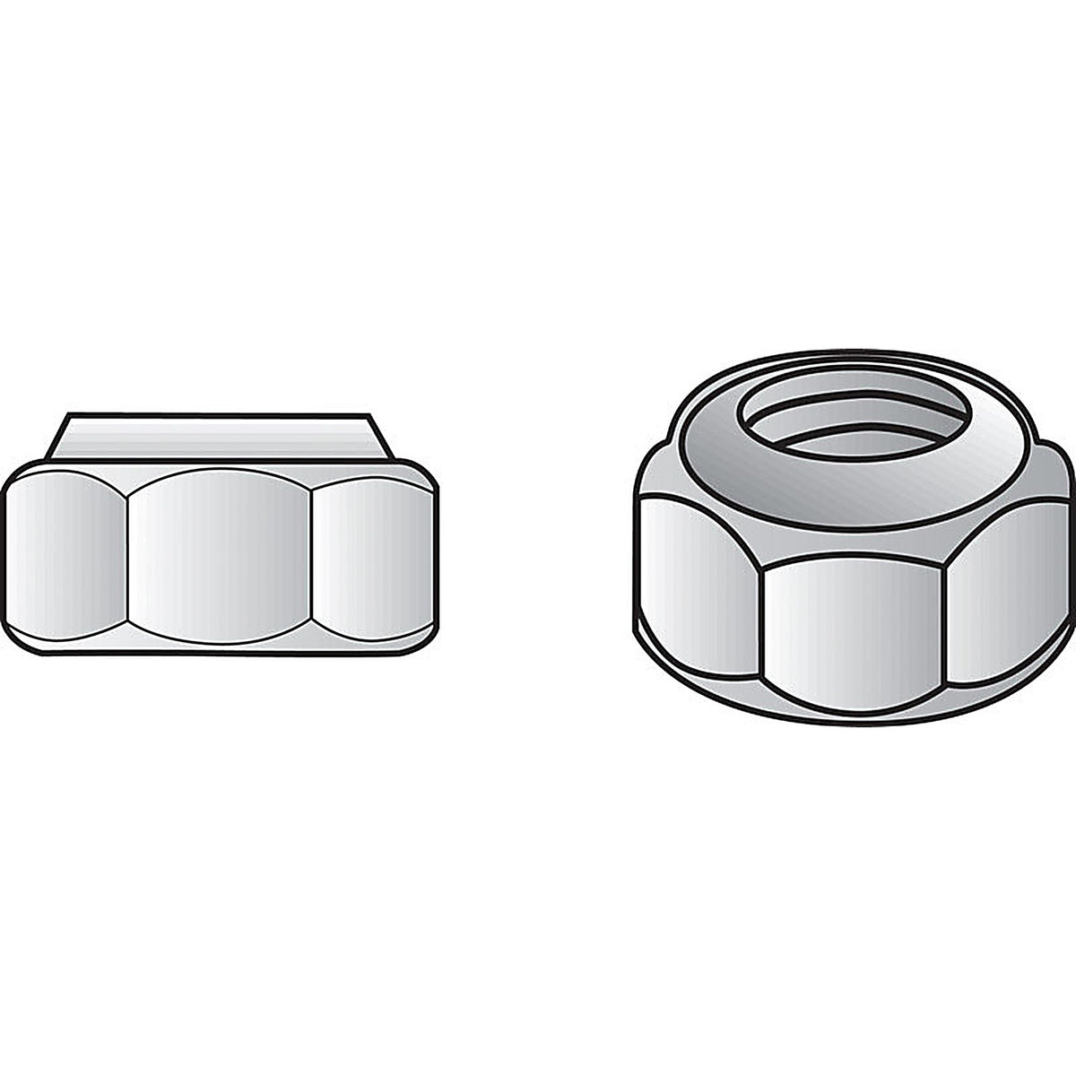 Hillman 180186 7/16 in. Zinc-Plated Steel SAE Nylon Lock Nut 50/Pack