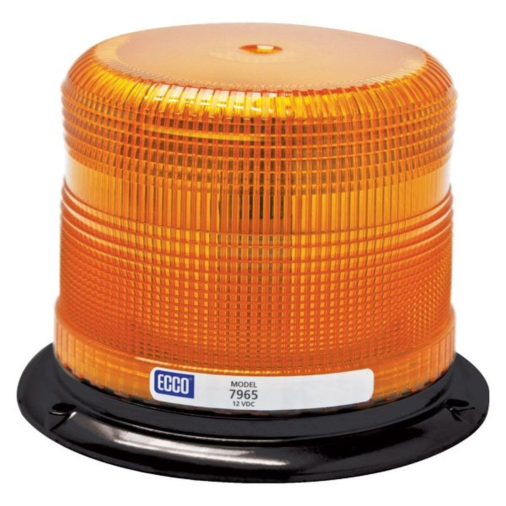 ECCO 7965A SAE Class 1 LED Amber Beacon Low Profile Aluminum Base Pulse8 Flash Pattern