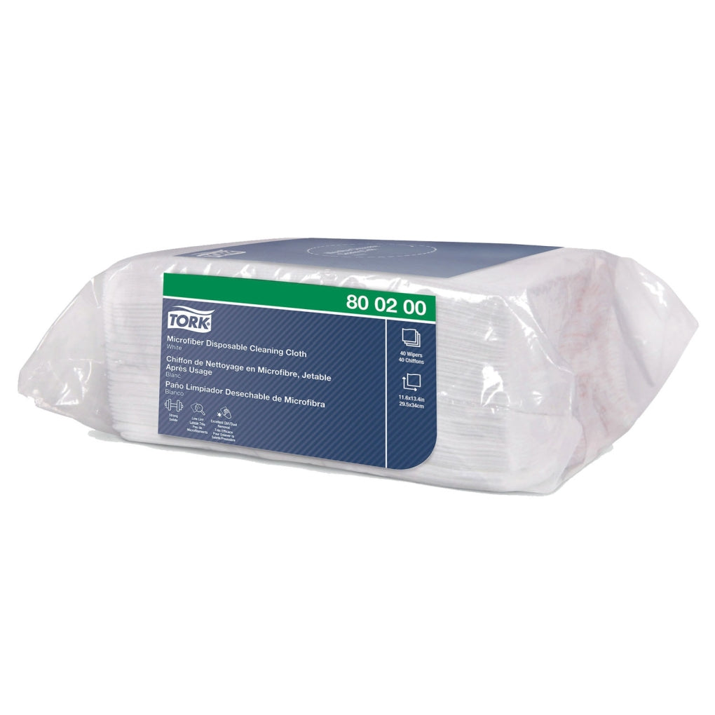 Tork - 800200 - Microfiber Disposable Cleaning Cloth, White