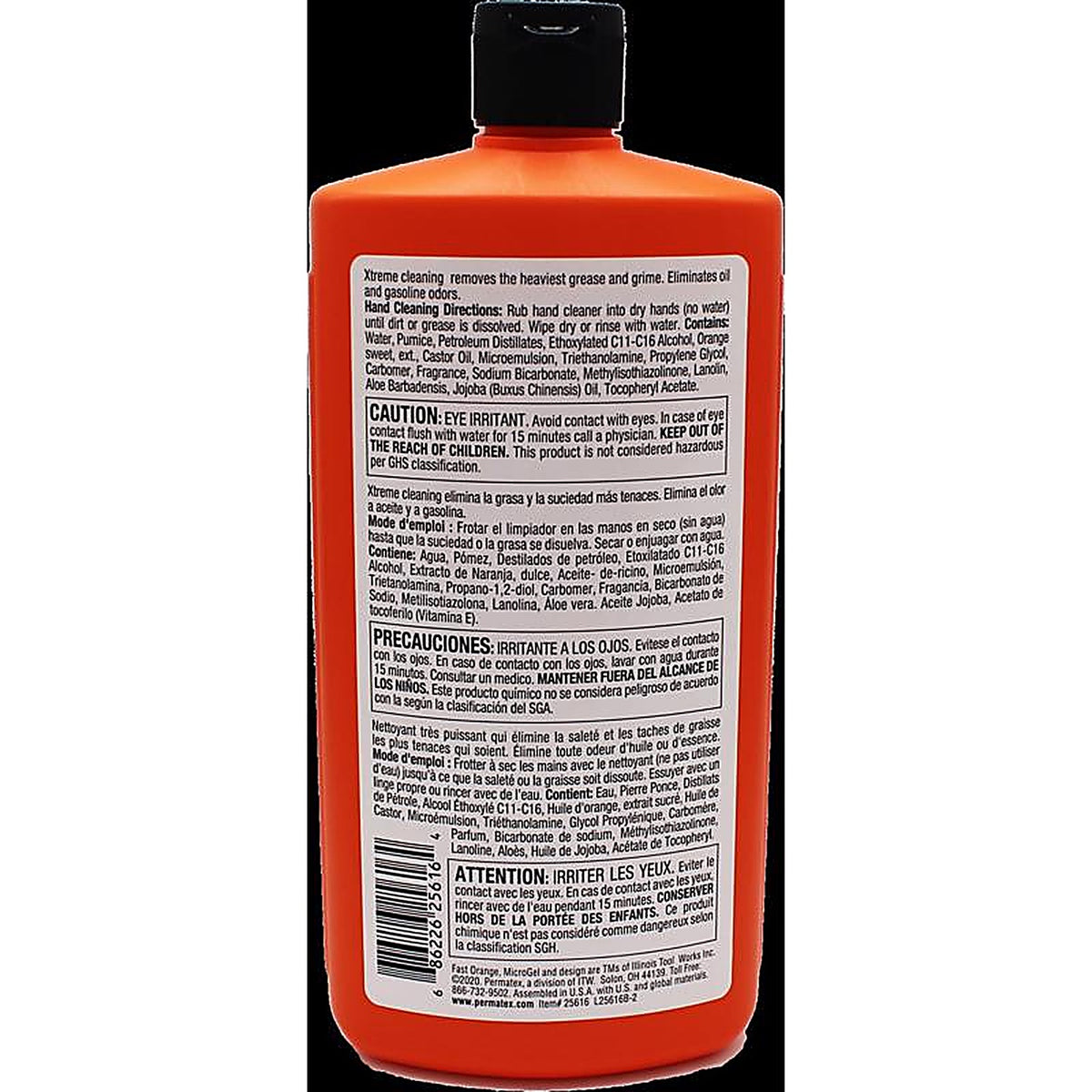 Permatex 25616 Fast Orange Xtreme Orange Scent Pumice Hand Cleaner 15 oz.
