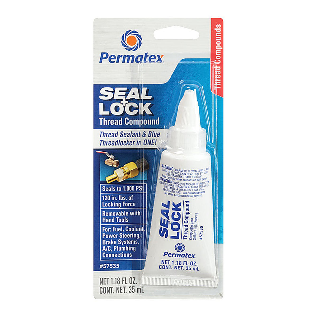 Permatex 57535 Seal + Lock Silicone Adhesive Sealant Gel 1.18 oz.