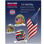 Valley Forge USE8D American Stick Flag 8 in. H X 12 in. W