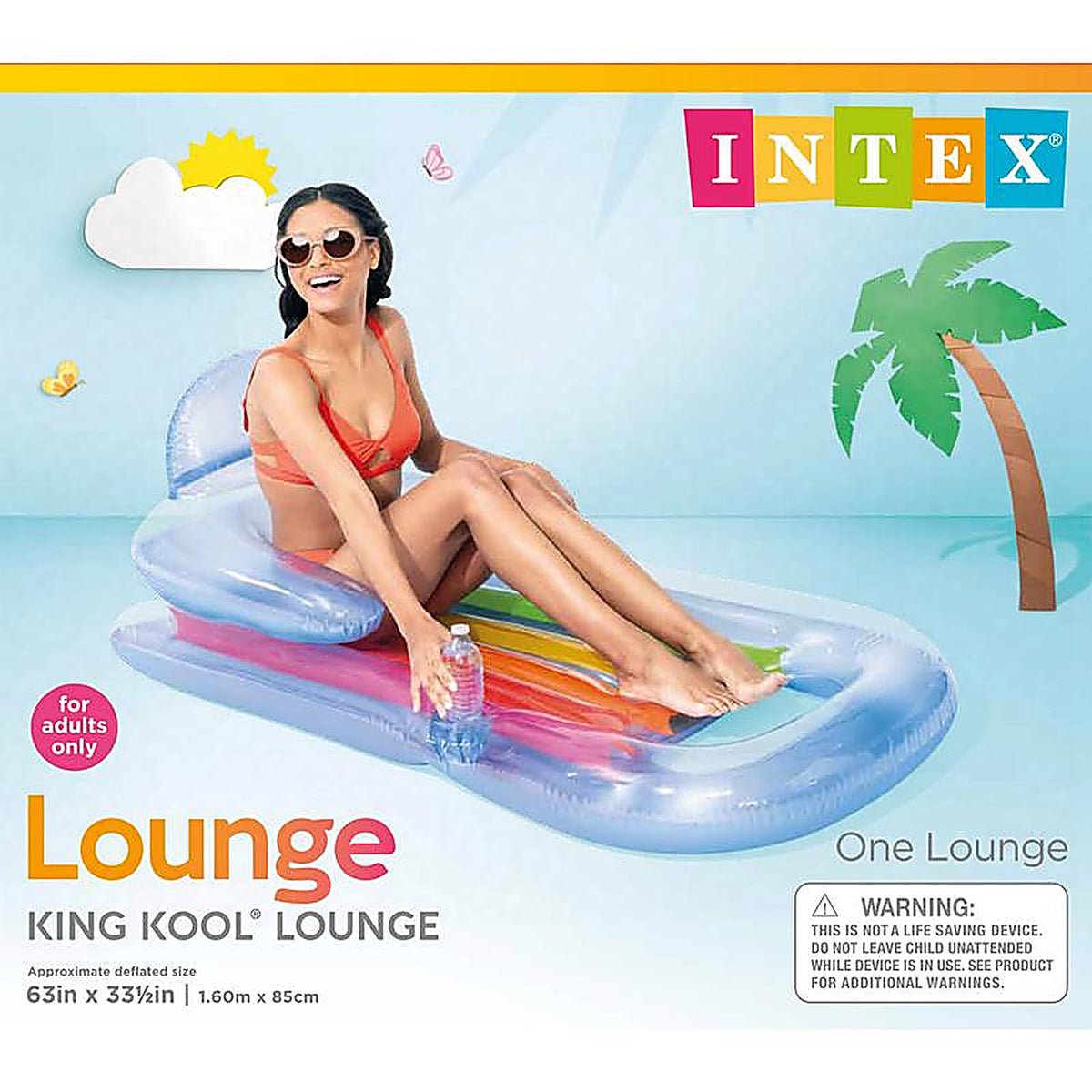 Intex 58802EP King Kool Assorted Vinyl Inflatable Pool Floating Lounger