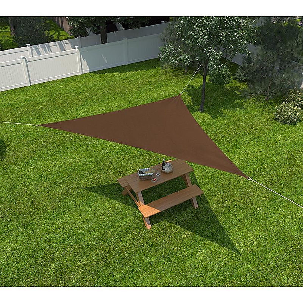 Coolaroo - 449308 - Ready-To-Hang Polyethylene Shade Fabric Triangle Shade Sail Canopy 11.9 Ft. H X 10 Ft. W X