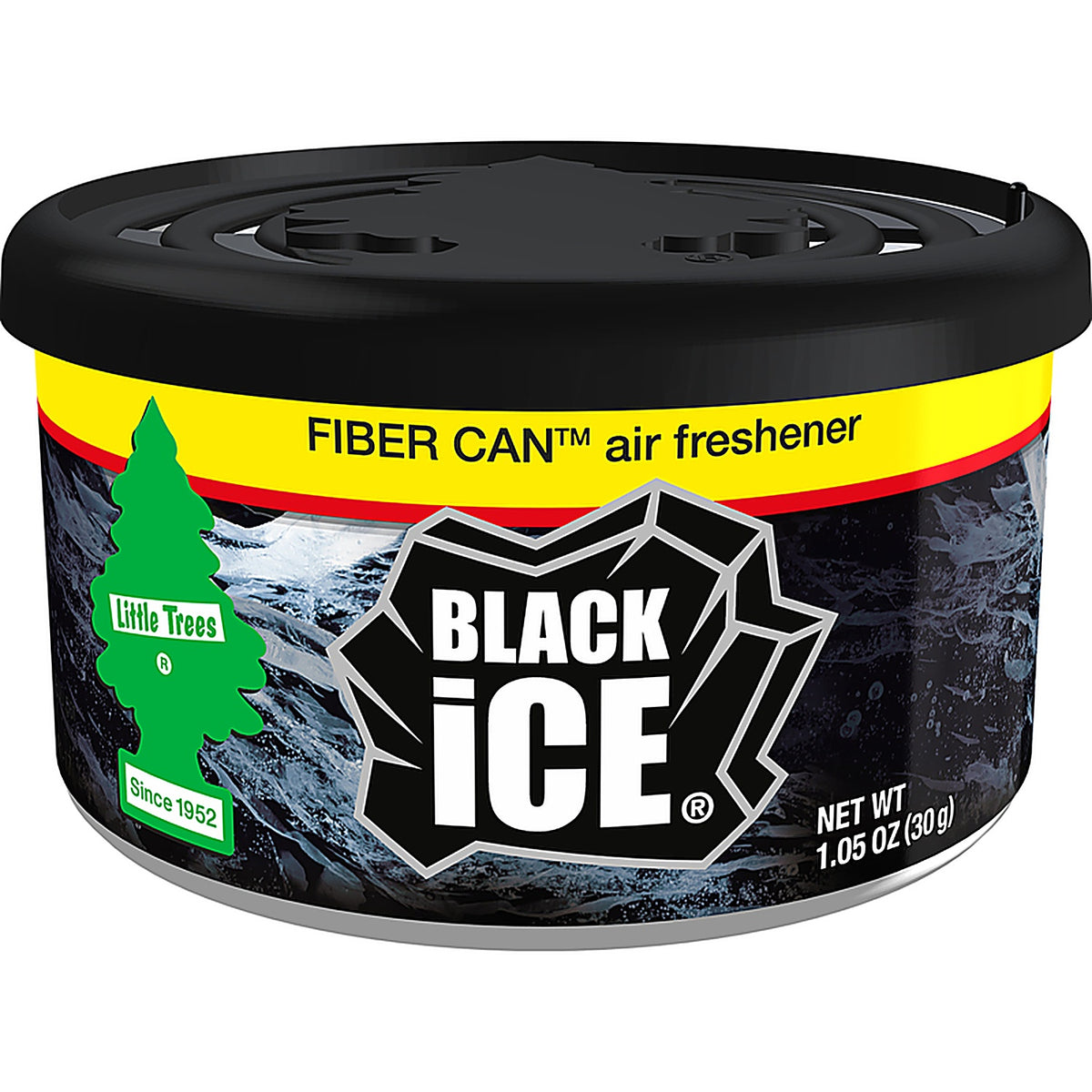 Little Trees UFC-17855-24 Fiber Can Black Ice Scent Car Air Freshener 1.05 oz. Solid