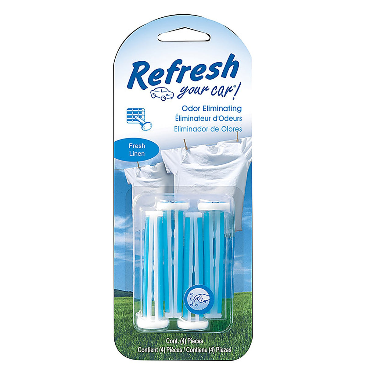 Refresh Your Car E301430800 Fresh Linen Scent Car Vent Clip 4/Pack