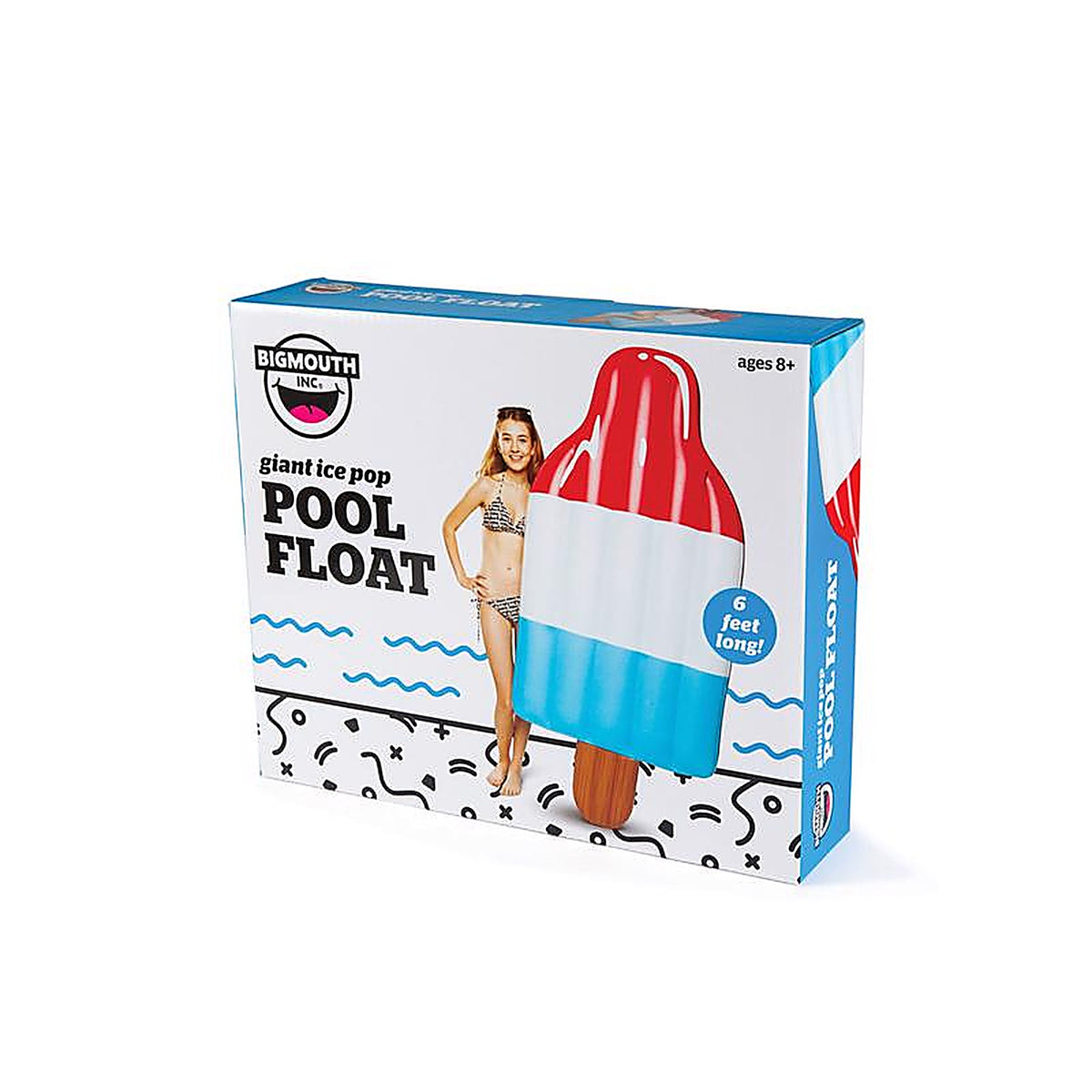 Bigmouth - BMPF-0004 - Blue/Red/White Vinyl Inflatable Giant Ice Pop Pool Float