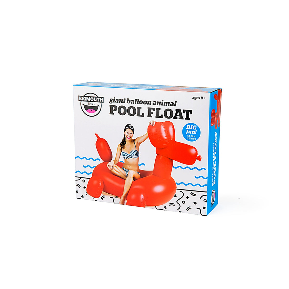 Bigmouth - BMPF-0067 - Red Vinyl Inflatable Giant Balloon Animal Pool Float