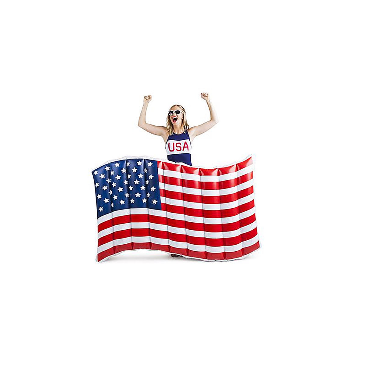 Bigmouth - BMPF-AF - Blue/Red/White Vinyl Inflatable Giant American Flag Pool Float