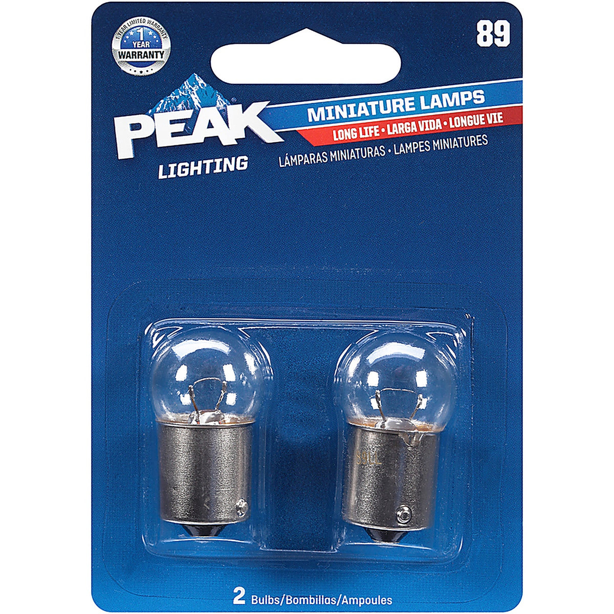 Peak 89LL-BPP Halogen Indicator Miniature Automotive Bulb 89