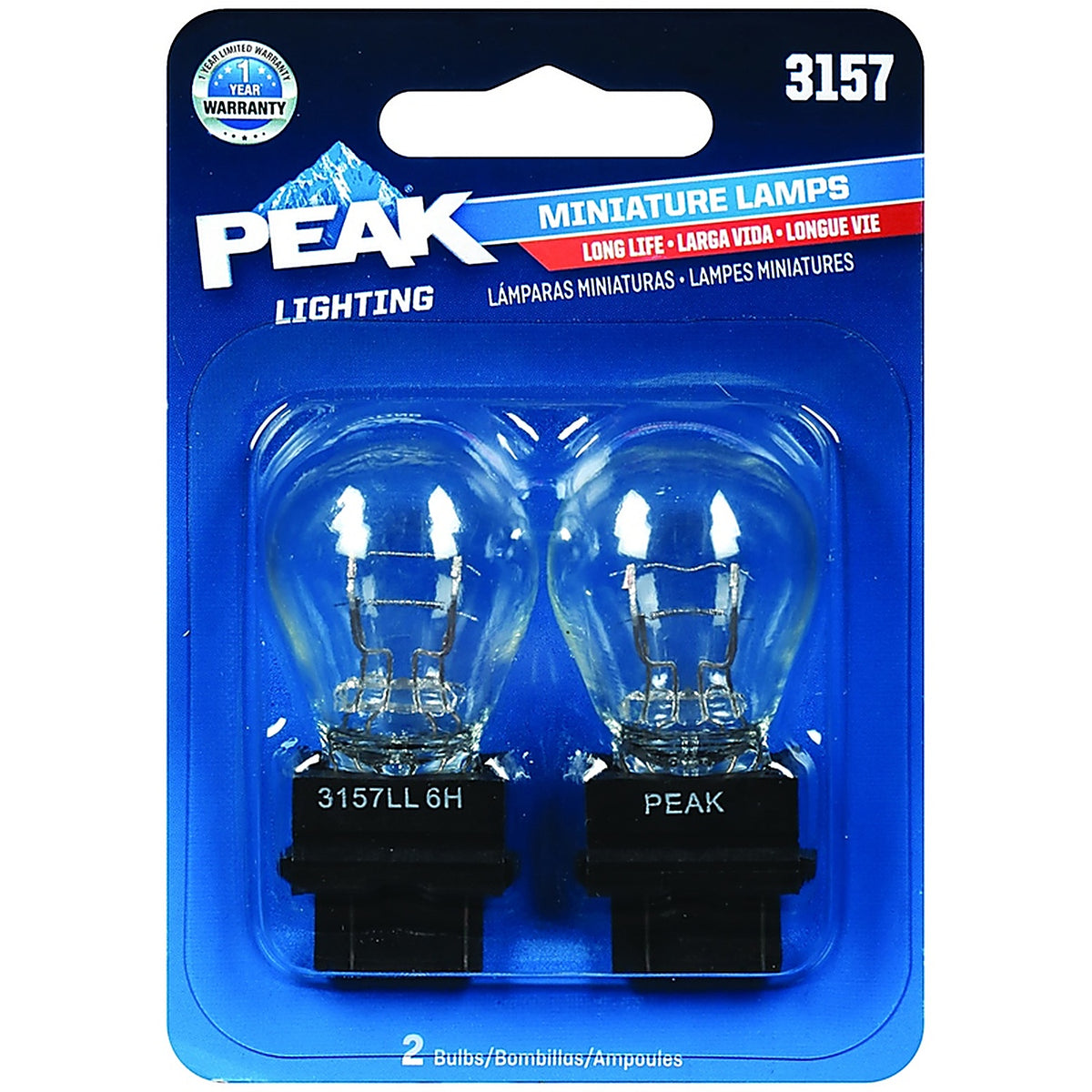 Peak - 3157LL-BPP - Incandescent Parking/Stop/Tail/Turn Miniature Automotive Bulb 3157