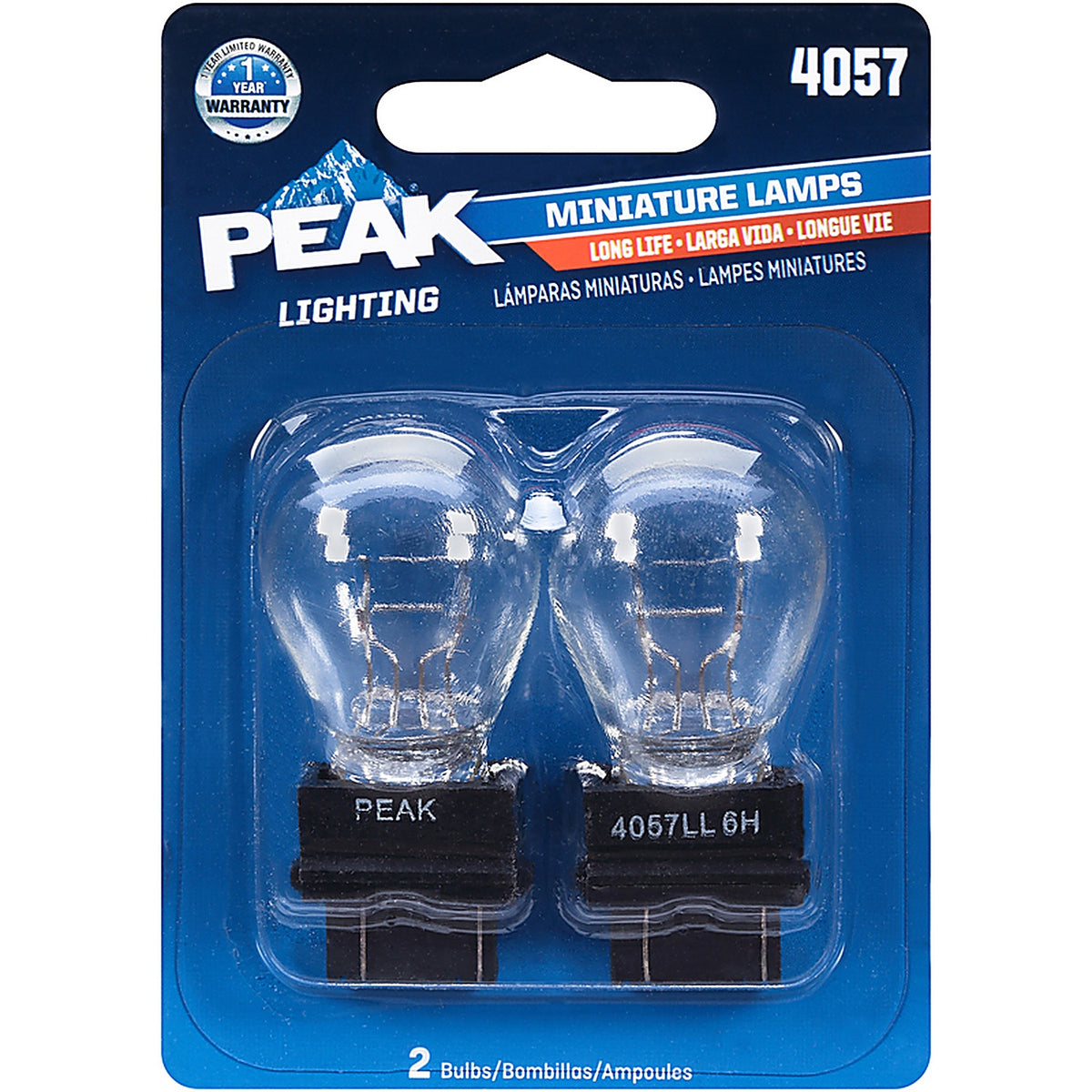 Peak - 4057LL-BPP - Halogen Parking/Stop/Tail/Turn Miniature Automotive Bulb 4057