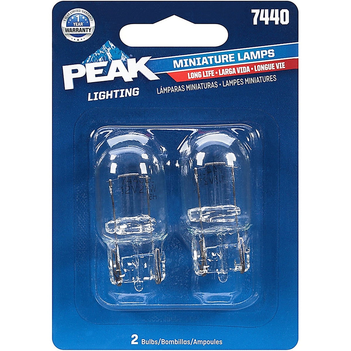 Peak - 7440LL-BPP - Incandescent Parking/Stop/Tail/Turn Miniature Automotive Bulb 7440