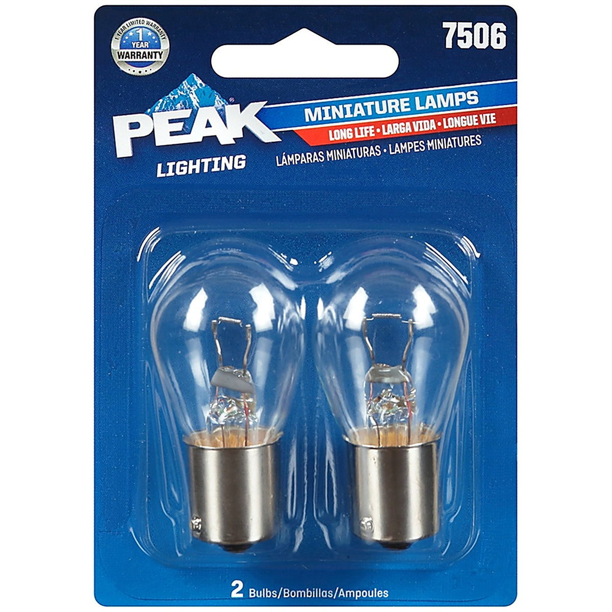 Peak - 7506LL-BPP - Incandescent Parking/Stop/Tail/Turn Miniature Automotive Bulb 7506