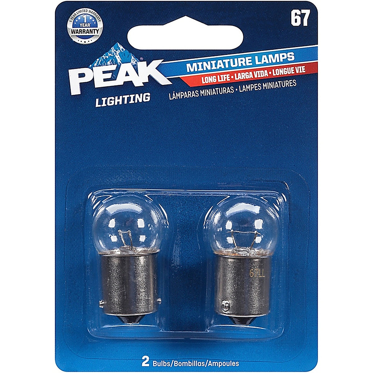 Peak 67LL-BPP Incandescent Fog/Forward Miniature Automotive Bulb 67