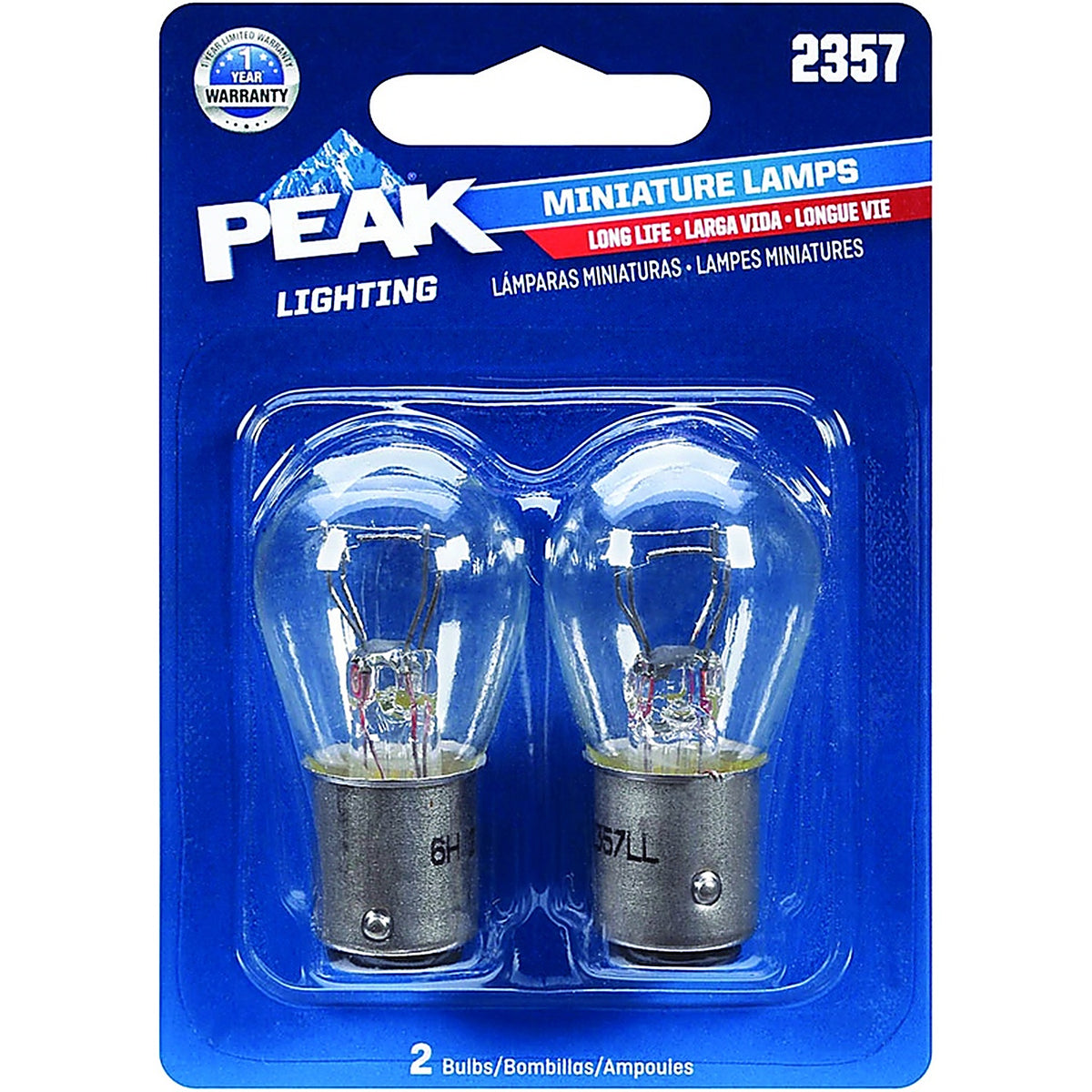 Peak - 2357LL-BPP - Incandescent Parking/Stop/Tail/Turn Miniature Automotive Bulb 2357