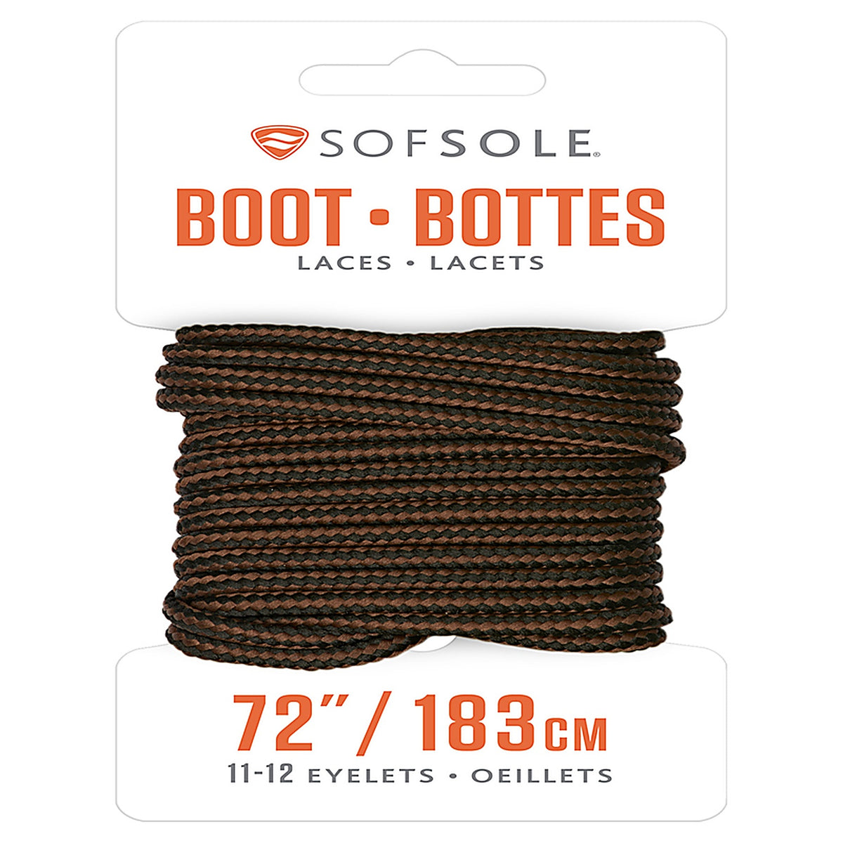 Sof Sole - 84726 - 72 In. Black-Brown Boot Laces