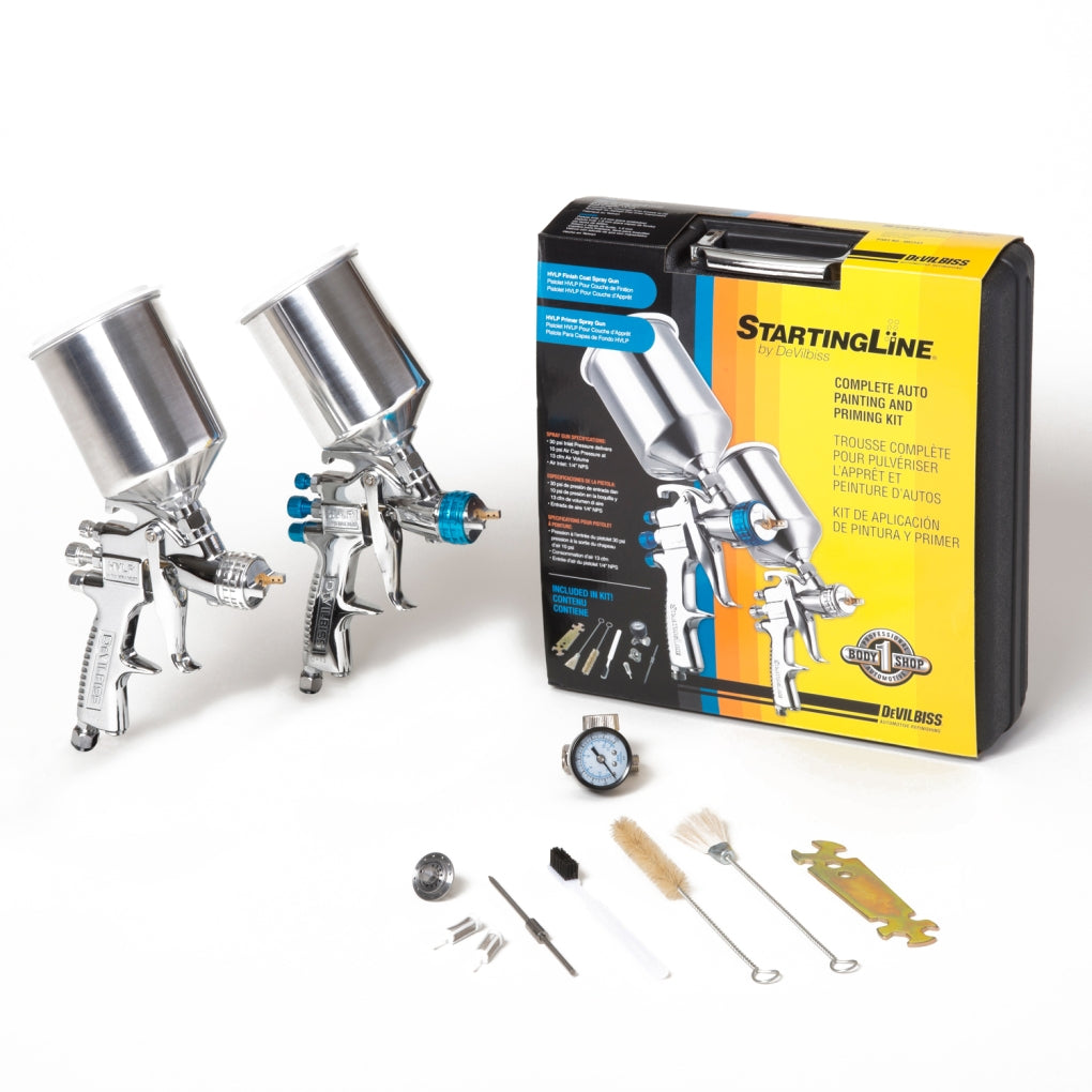 DeVilbiss 802343 StartingLine HVLP Complete Auto Painting and Priming Gun Kit