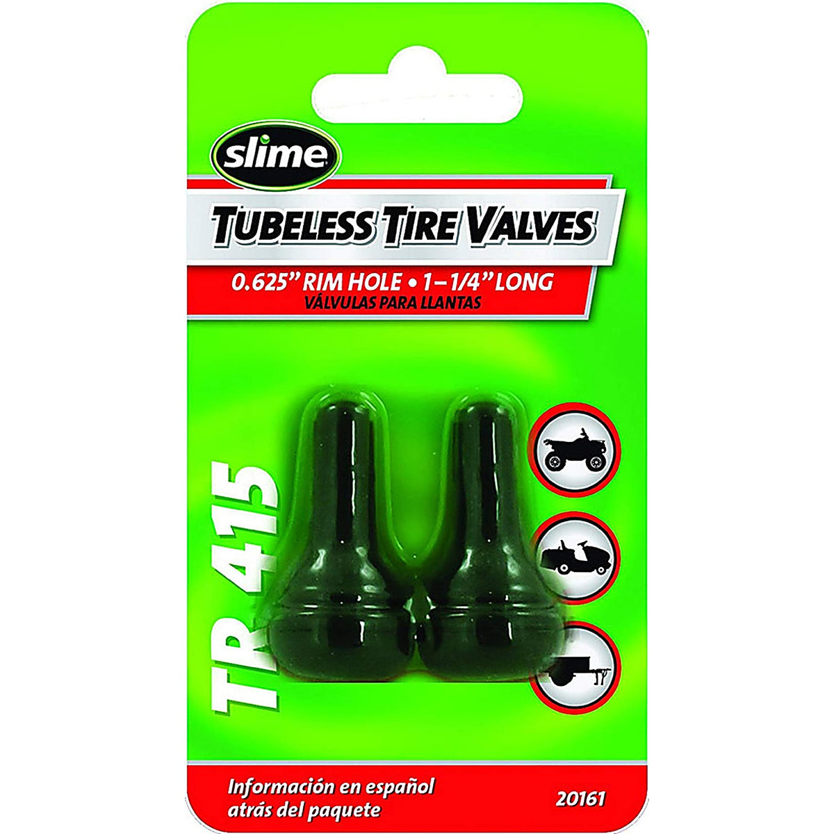Slime 20161 Rubber 1 psi Tubeless Tire Valve 2/Pack