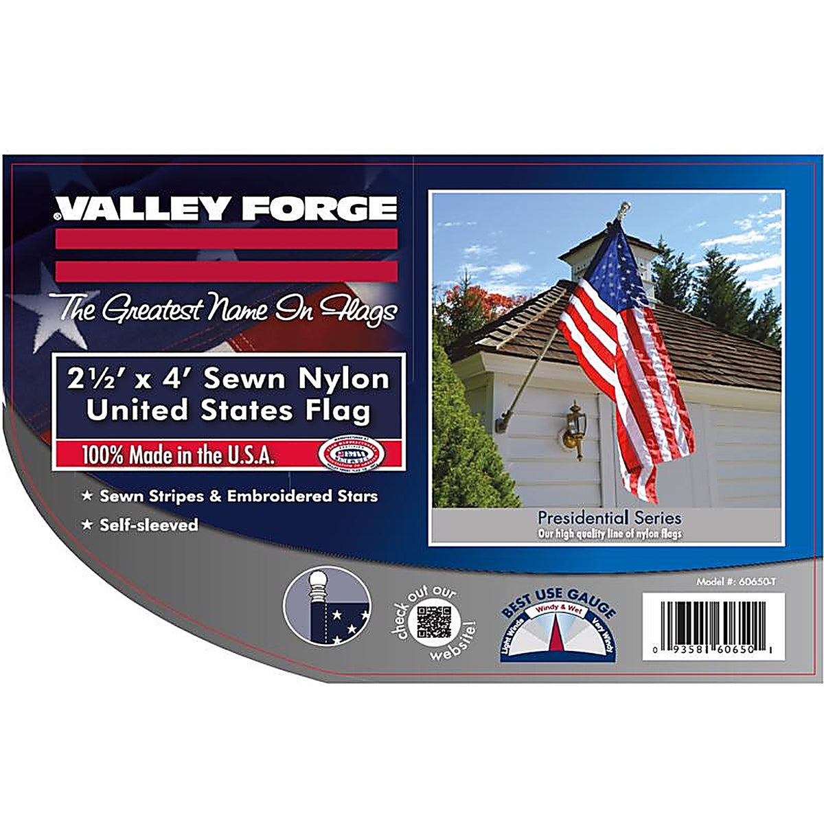 Valley Forge 60650-T American Flag 30 in. H x 48 in. W