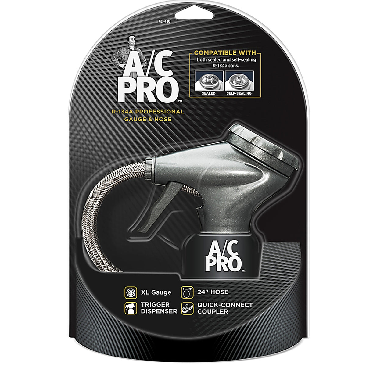 A/C Pro - ACP410-4 - R134a 1 Piece AC Gauge and Hose