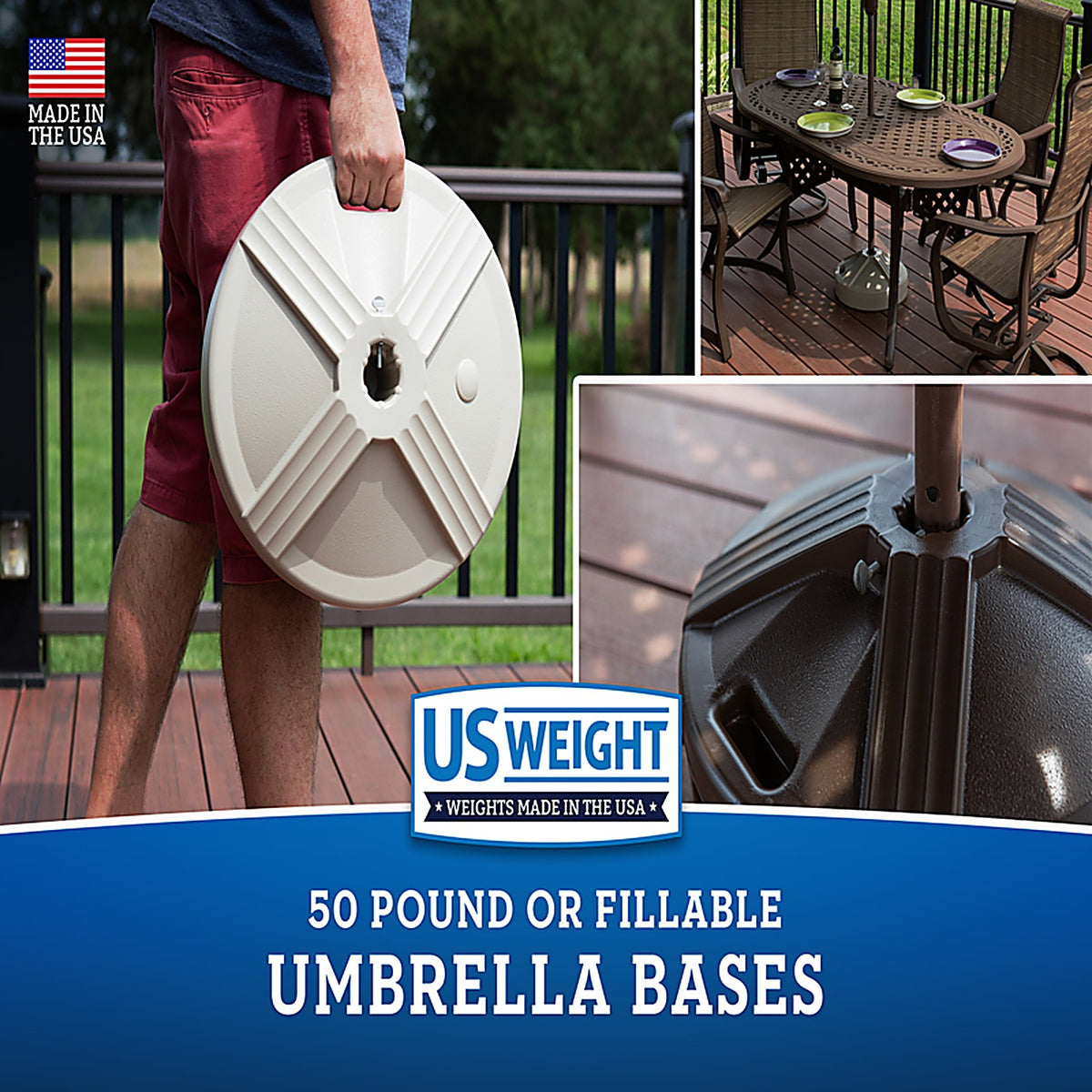 US Weight - FUB1BERET - Black Classic Resin Umbrella Base