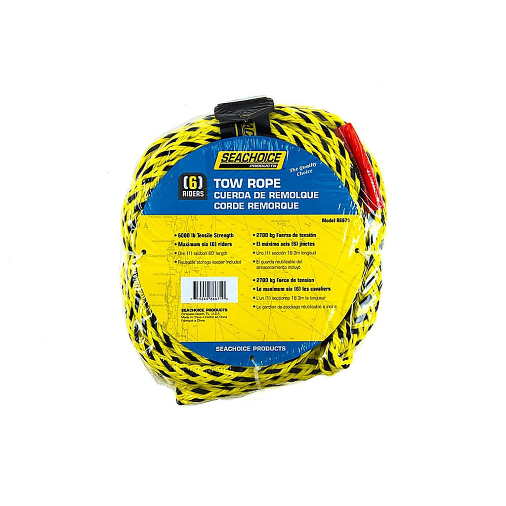 Seachoice - 50-86671 - 60 Ft. L Black Braided Polypropylene Tow Rope