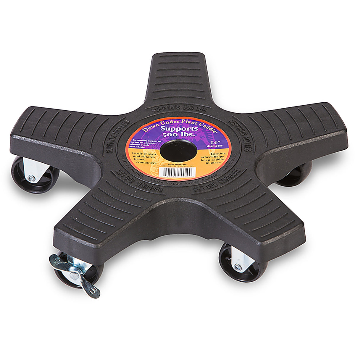 Down Under - S14410 - 3.5 In. H Black Plastic Wheeled Plant Stand