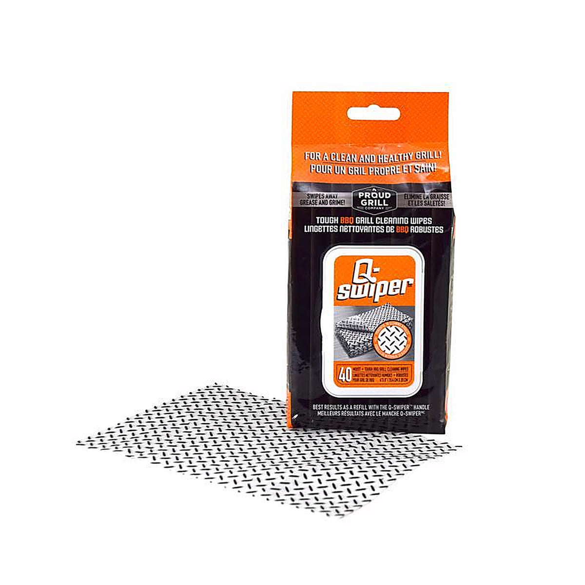 Proud Grill - 2400C - Q-Swiper Grill Cleaner 8 In. L X 6 In. W 40 Piece