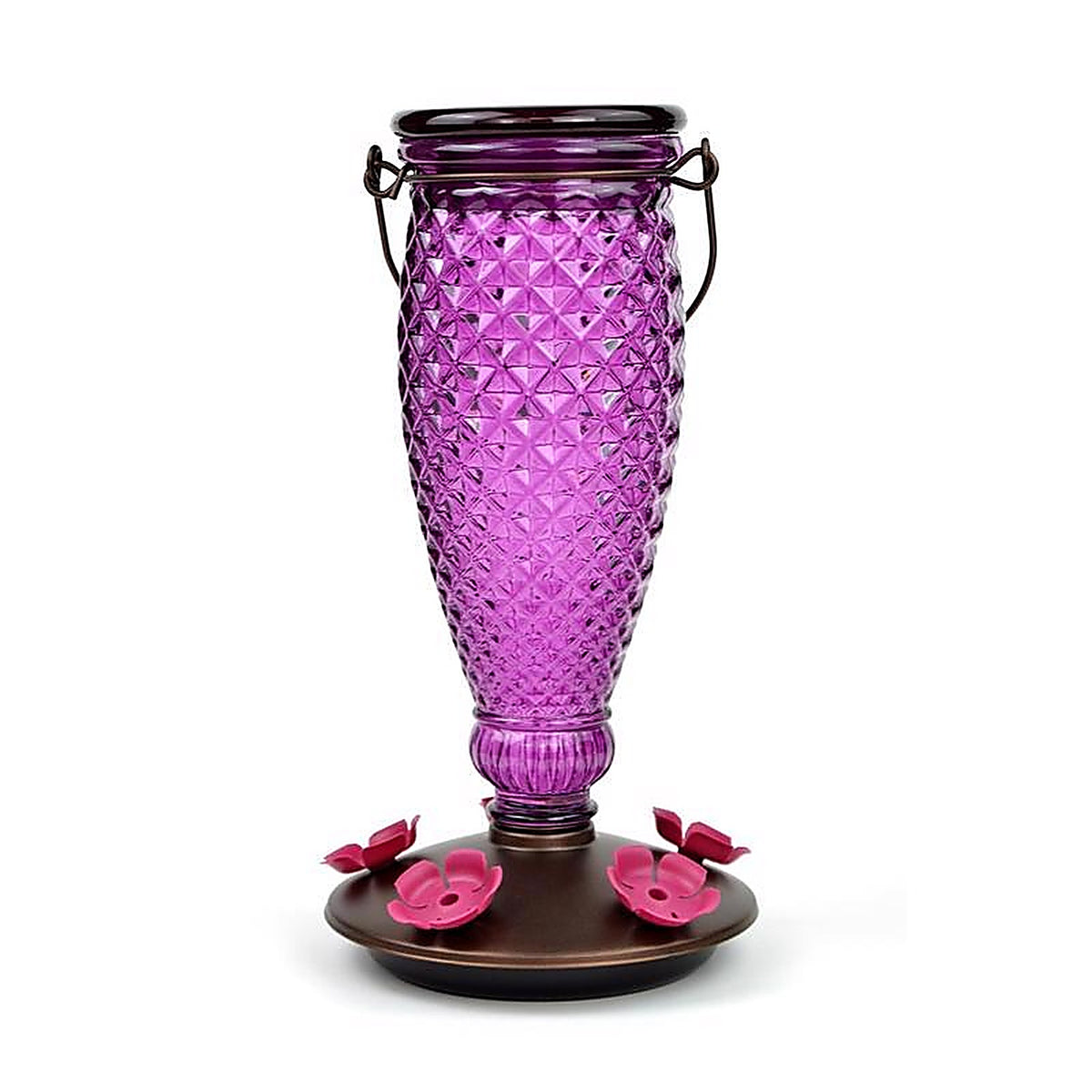 Perky-Pet 9102-2 Hummingbird 24 oz. Glass/Plastic Diamond Wine Nectar Feeder 5 ports