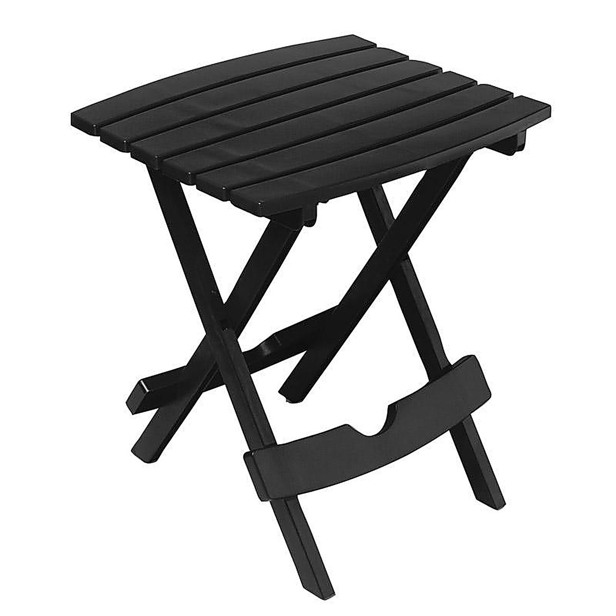 Adams - 258500 - Quik-Fold Black Rectangular Resin Folding Side Table