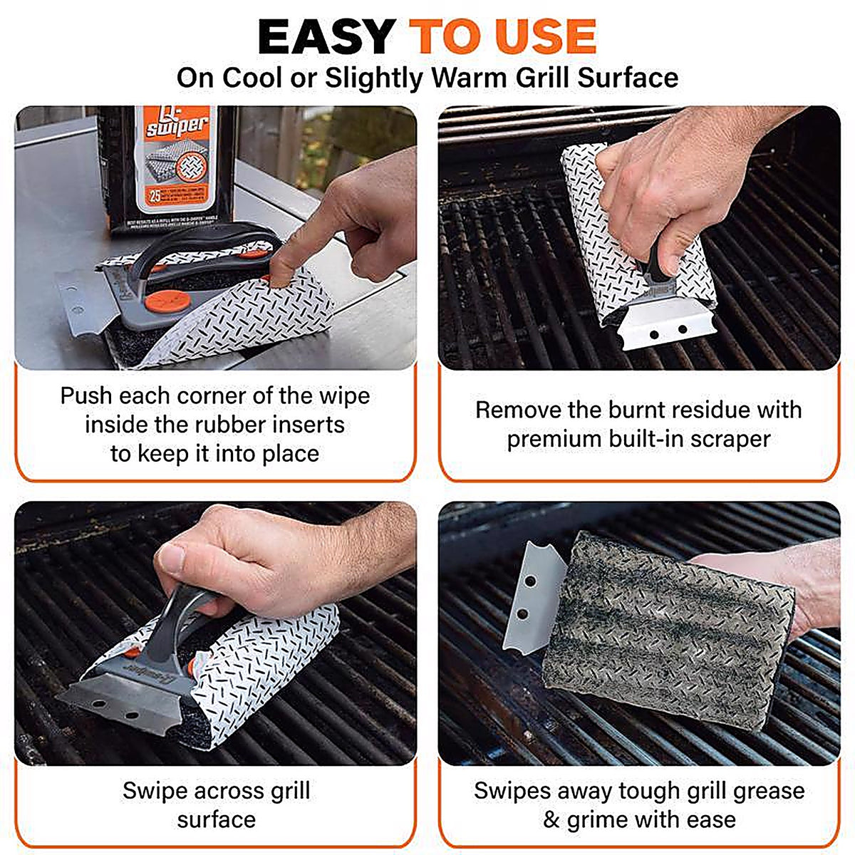 Proud Grill - 1251C - Q-Swiper Grill Cleaning Kit 7 In. H X 3 In. L X 3.4 In. W 26 Piece