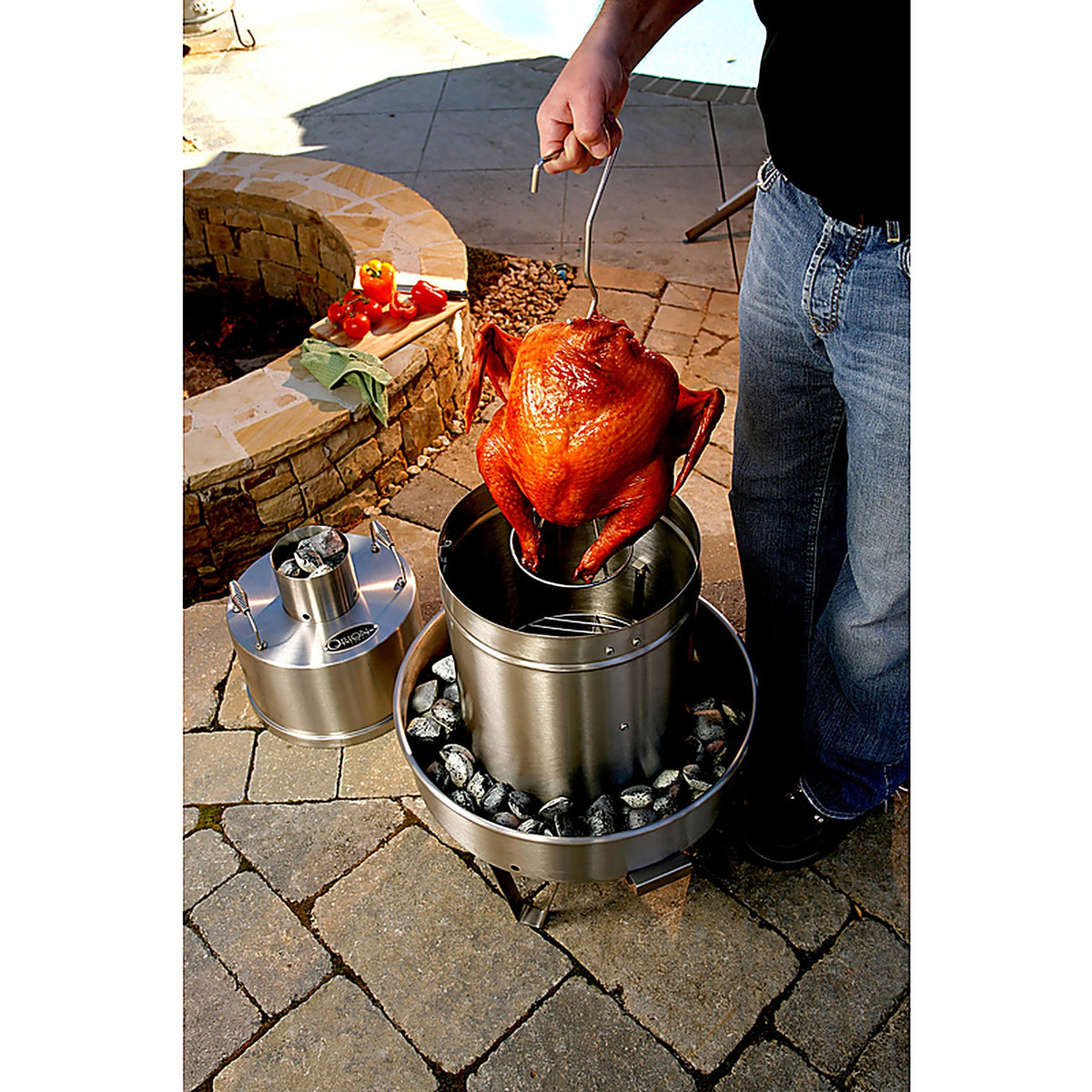 Orion Cooker - OC101 - Original Wood Chips Vertical Outdoor Convection Cooker Silver