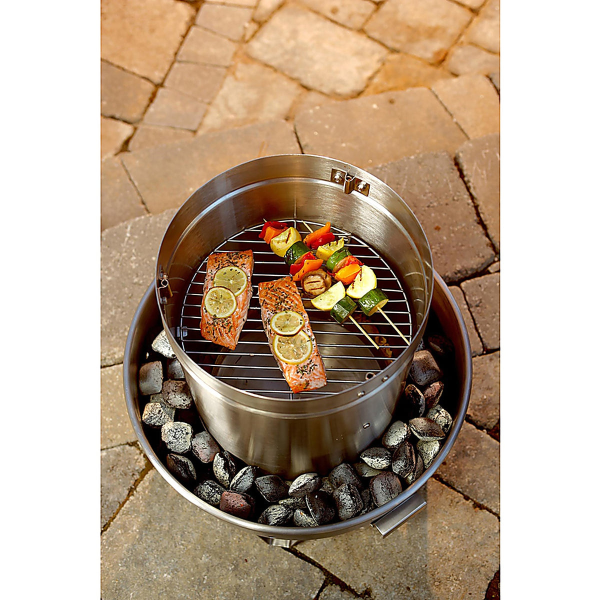 Orion Cooker - OC101 - Original Wood Chips Vertical Outdoor Convection Cooker Silver