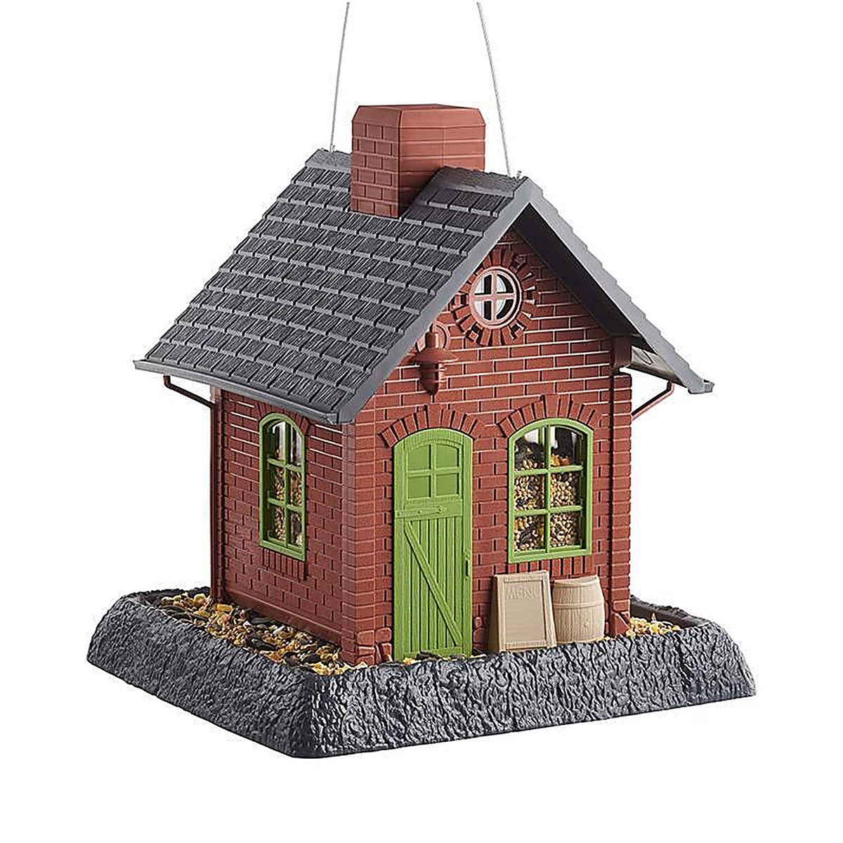 North States 9281 Old Town Pub Wild Bird 5 lb. Plastic Hopper Bird Feeder 4 ports