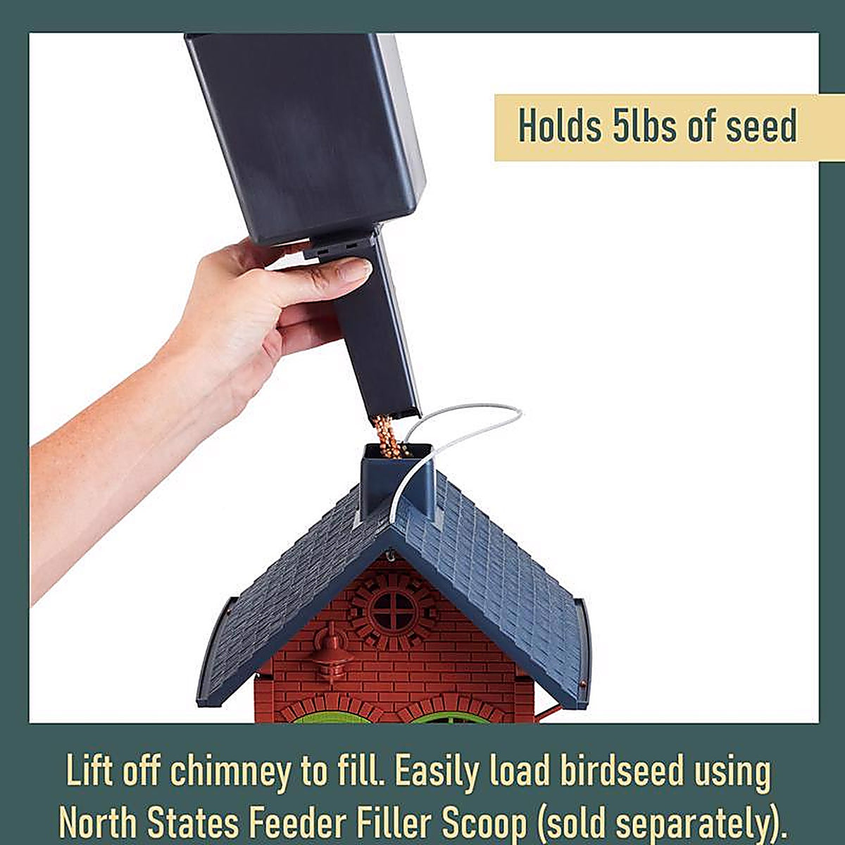 North States 9281 Old Town Pub Wild Bird 5 lb. Plastic Hopper Bird Feeder 4 ports