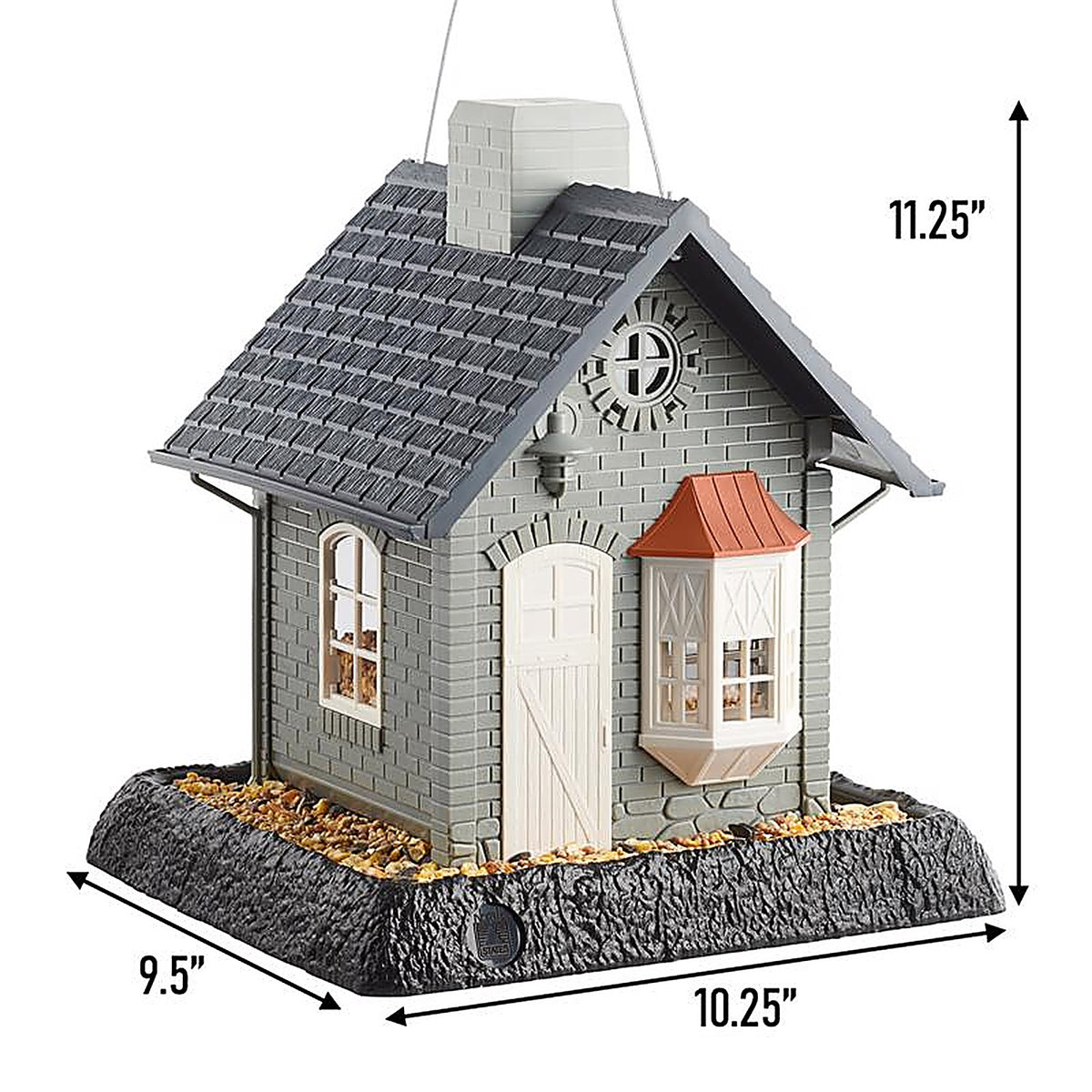 North States 9282 Bayside Cottage Wild Bird 5 lb. Plastic Hopper Bird Feeder 4 ports