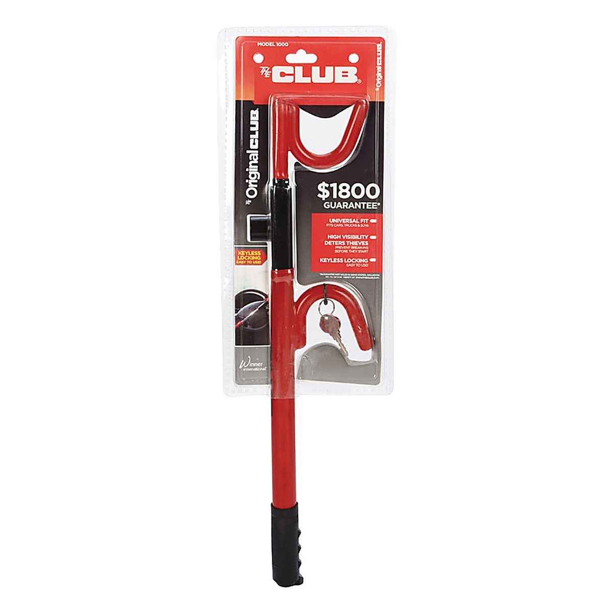 The Club - 1000 - Red Steering Wheel Lock for Fit Most Vehicles 1 Pack