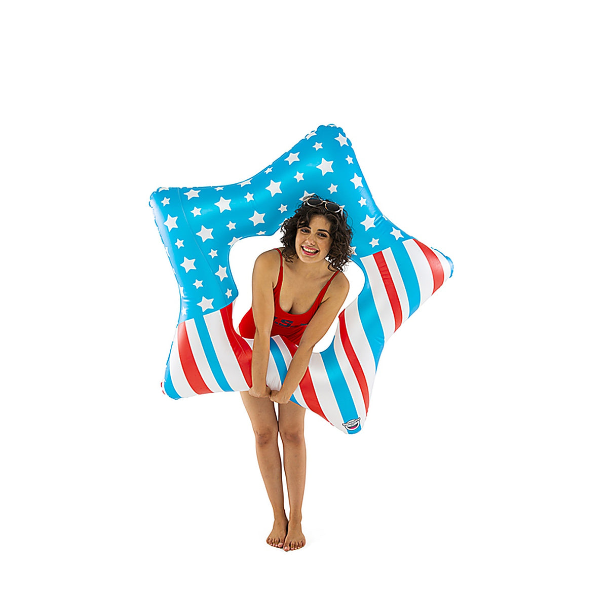 Bigmouth - BMPF-0155 - Multicolored Vinyl Inflatable Giant Americana Patriotic Star Pool Float