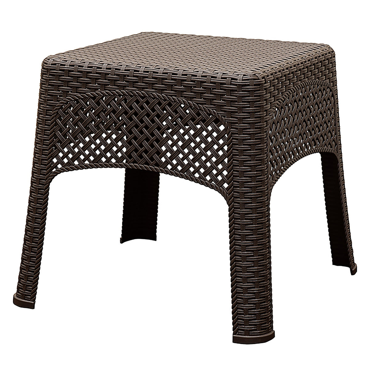 Adams - 258359 - Earth Brown Square Resin Woven Side Table