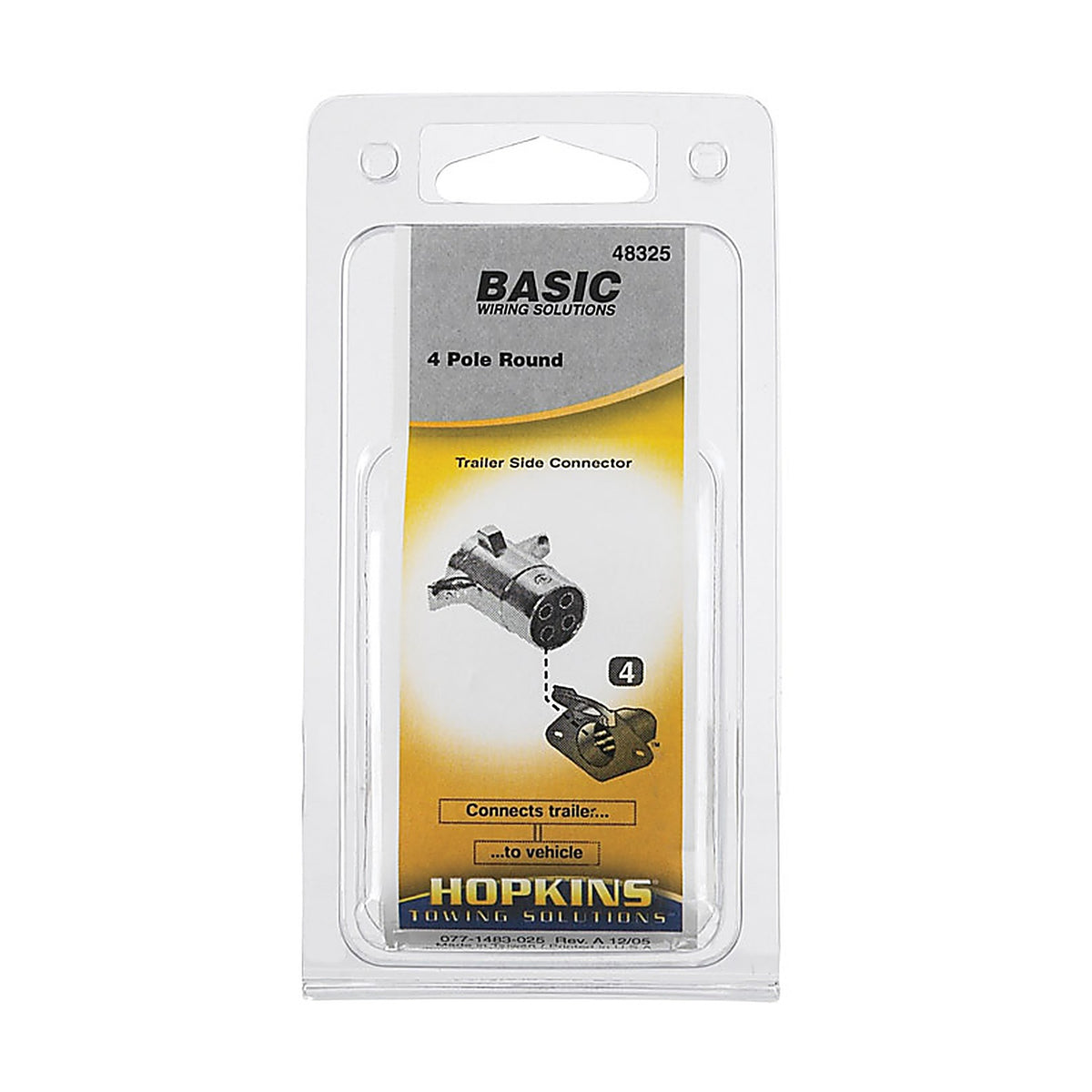 Hopkins 48325 4 Round Car End Connector 5.5 in.