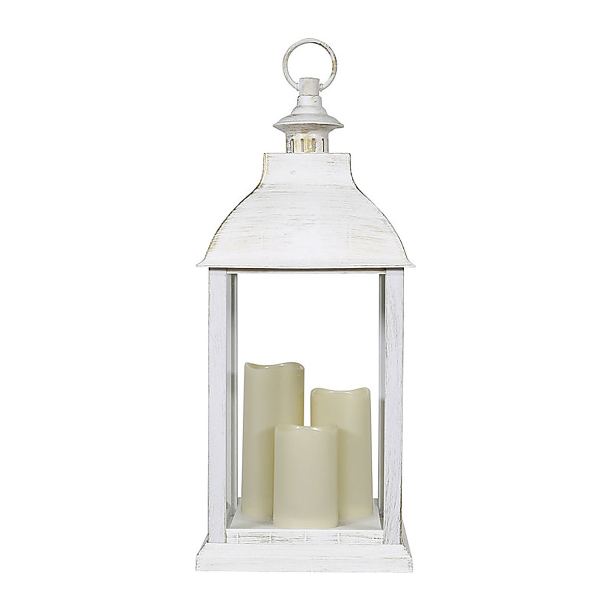Alpine - IVY100HH-S - 22 In. Solar Power Glass/Plastic Decorative White Flameless Lantern